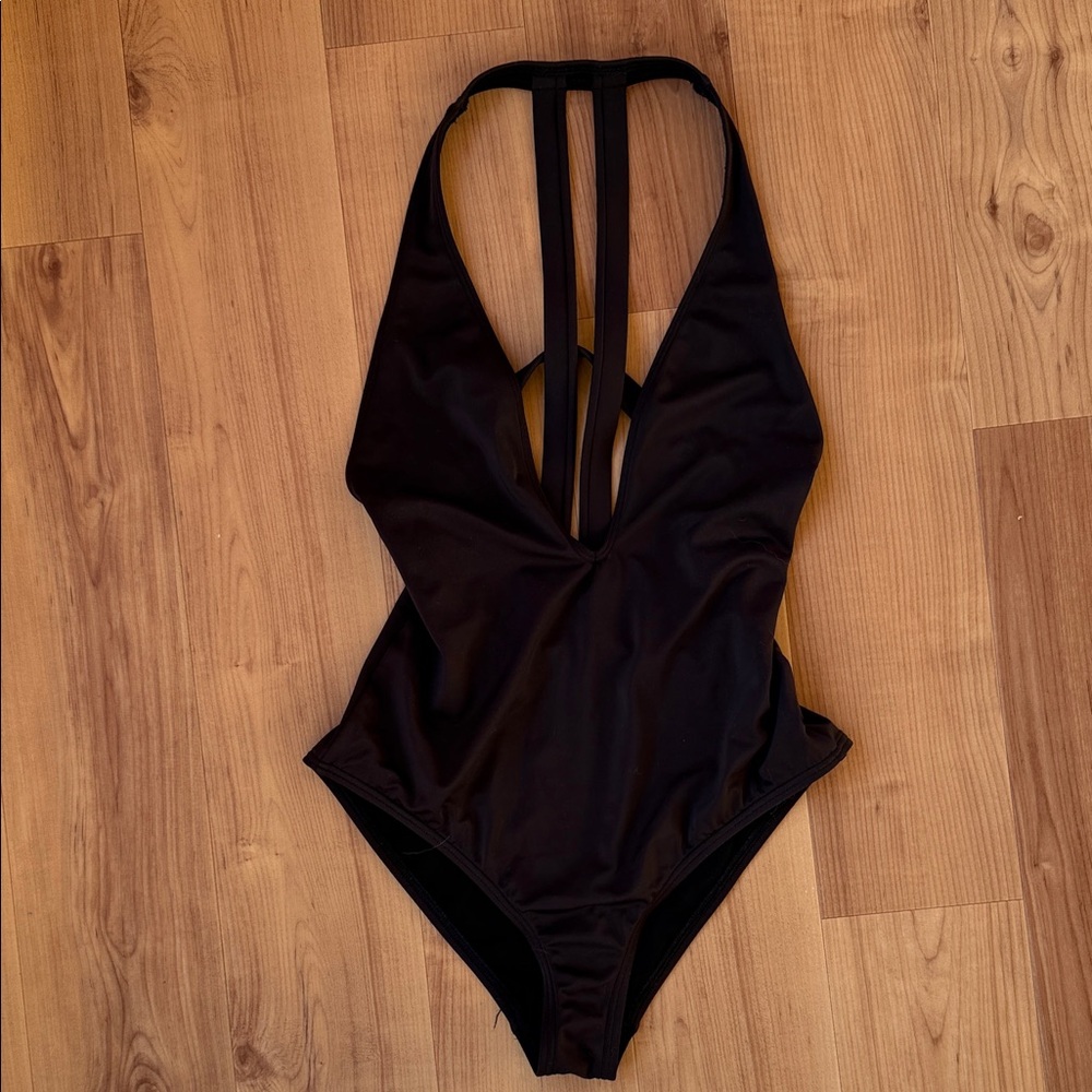 Urban Outfitters Black Strappy One-Piece Swimsuit